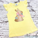 Flutter Sleeve Tee - Chocolate Bunny - 4T