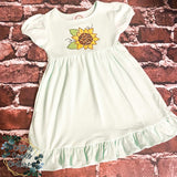 Mint Sunflower Dress - 4T