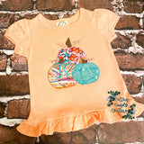 Peach Pumpkin Trio Ruffle Shirt - 2T